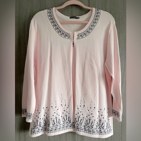 AD Originals Two Piece Cardigan & Sleeveless Top - Pink & Sequins - Size XL - Picture 1 of 16